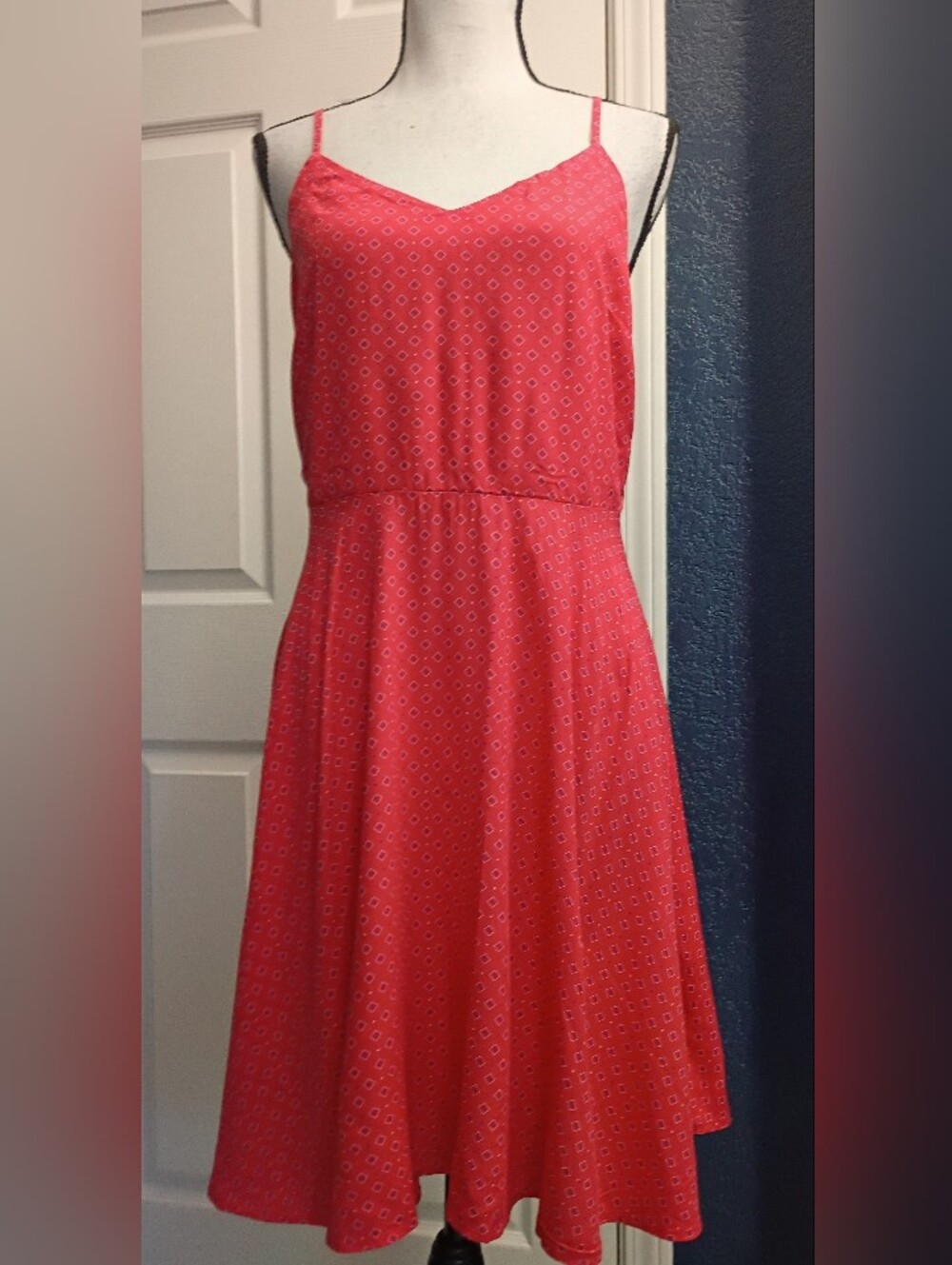 GAP Coral Spaghetti-Strap A-Line Dress